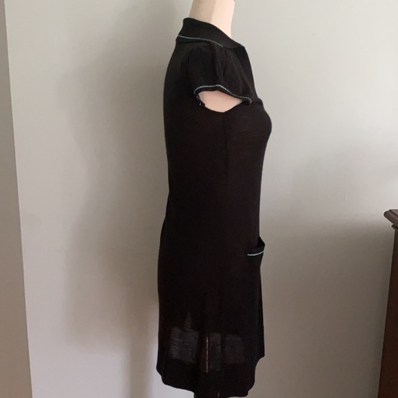 Free People Black Cap Sleeve Knit Sweater Sheath Dress - S - Picture 5 of 12